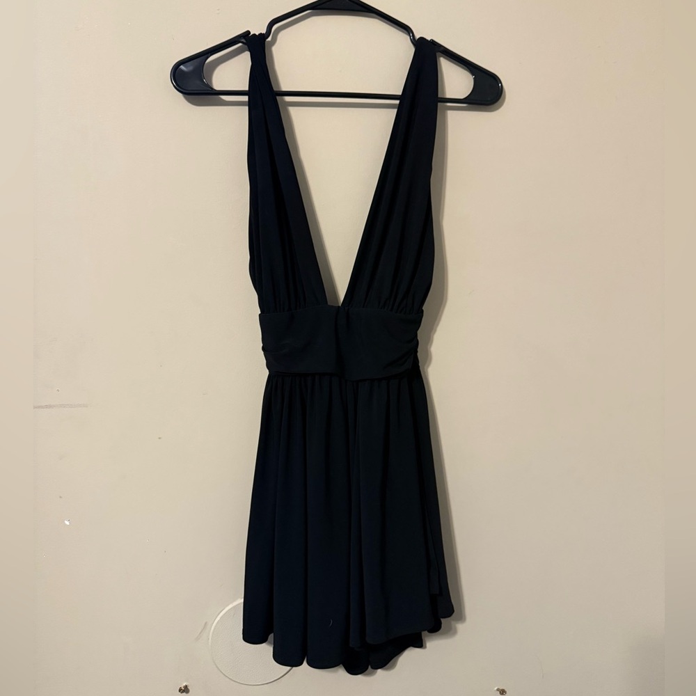 Windsor Black Deep V-Neck Dress
